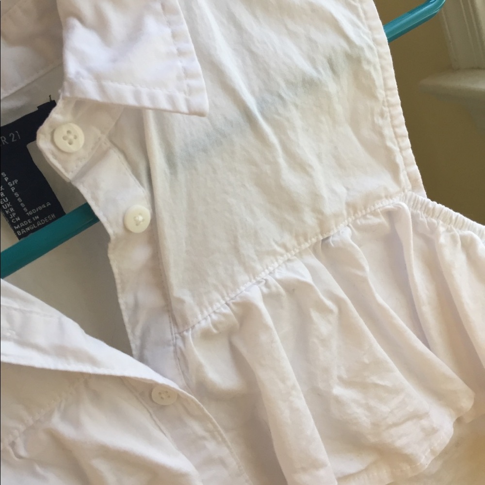 White Ruffle Cold Shoulder Top - Picture 5 of 5